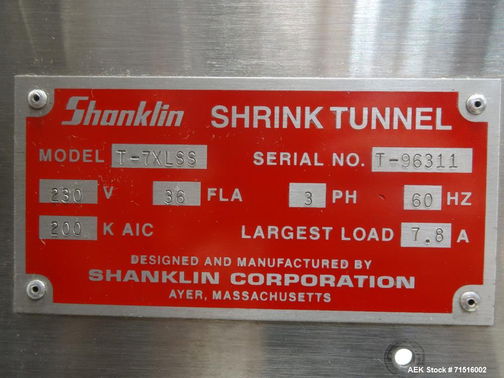 Used Shanklin Model T-7XLSS Stainless Steel Shrink Tunnel