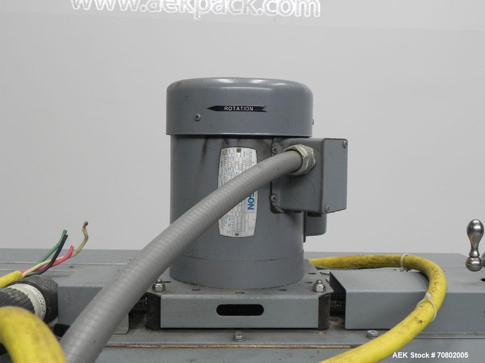 Used Shanklin Model T-7XL Single Zone Heat Shrink Tunnel. Tunnel conveyor is rated at speeds from 15 to 120 ft per minute. Has temperature controls from 50 to 500 deg. F. Has a 4-8" high (adjustable)...