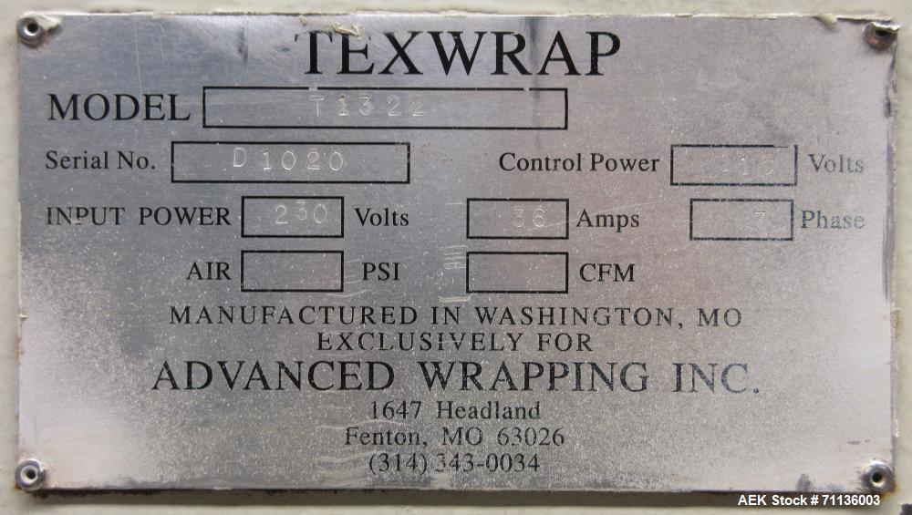 Used Texwrap Model T1322 Shrink Tunnel