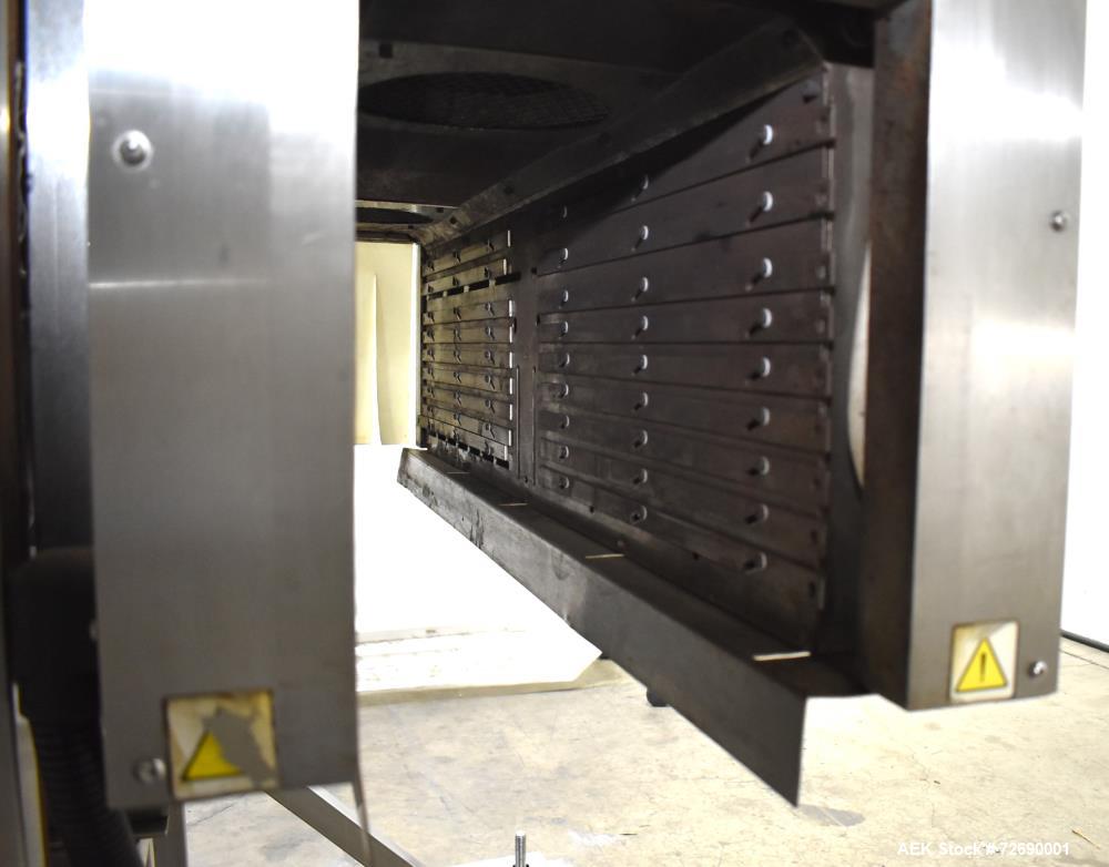 Used Tri Pack Shrink Tunnel Model HT-2. 5' Long tunnel, tunnel opening 9.87" wide x 13.78" high. Temperature range up to 400 degree F. Max tunnel elevation 42", tunnel elevation adjustment 10". Digit...