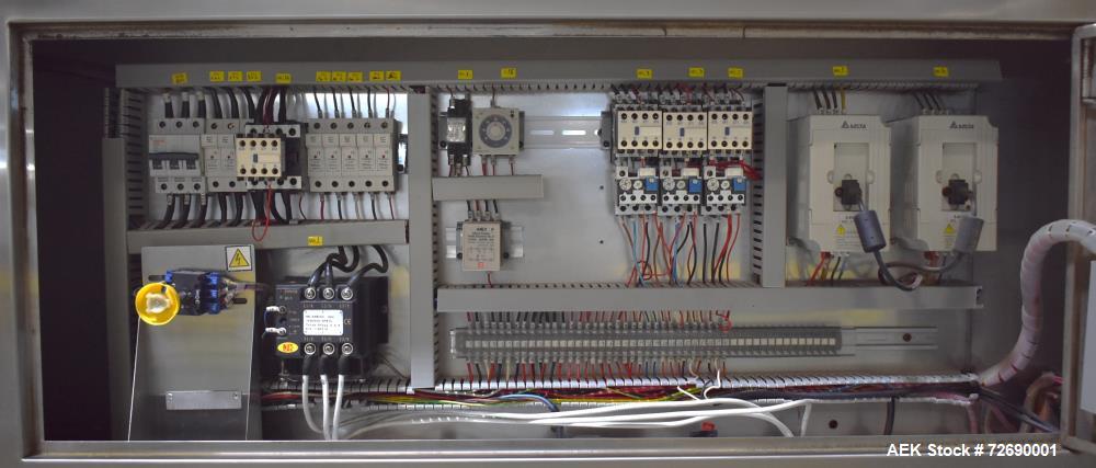 Used- Tri Pack Shrink Tunnel Model HT-2. 5' Long tunnel, tunnel opening 9.87" wide x 13.78" high. Temperature range up to 40...