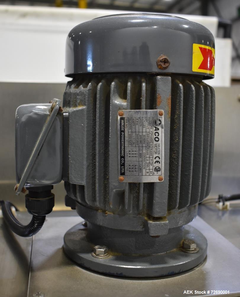 Used Tri Pack Shrink Tunnel Model HT-2. 5' Long tunnel, tunnel opening 9.87" wide x 13.78" high. Temperature range up to 400 degree F. Max tunnel elevation 42", tunnel elevation adjustment 10". Digit...