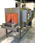Used Arpac Shrink Tunnel, Model T-28-18-68, Carbon Steel. Approximate 20’’ wide x 118’’ long plastic mesh belt, driven by a 1/4hp, 3/60/230/460 volt, 1725 rpm gear motor. Tunnel opening 28’’ wide x 1...