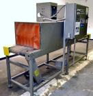 Used Great Lakes Shrink Tunnel, Model HVD-12-22-90-HP, Carbon Steel. Approximate 19’’ wide x 122’’ long solid belt, driven by a 1/2hp, 90 volt DC gear motor. Tunnel opening 25’’ wide x 17’’ tall x 90...