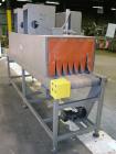 Used Great Lakes Shrink Tunnel, Model HVD-12-22-90-HP, Carbon Steel. Approximate 19’’ wide x 122’’ long solid belt, driven by a 1/2hp, 90 volt DC gear motor. Tunnel opening 25’’ wide x 17’’ tall x 90...
