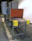 Used Great Lakes Shrink Tunnel, Model HVD-12-22-90-HP, Carbon Steel. Approximate 19’’ wide x 122’’ long solid belt, driven by a 1/2hp, 90 volt DC gear motor. Tunnel opening 25’’ wide x 17’’ tall x 90...