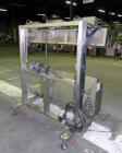 Used NAFM Heat Shrink Tunnel, Model GS-100T, Stainless Steel. Approximate 5’’ wide x 68’’ long heat section, (3) top mounted blowers. 1/2hp Gear motor raise and lower. Mounted on a stainless steel fr...
