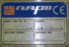 Used NAFM Heat Shrink Tunnel, Model GS-100T, Stainless Steel. Approximate 5’’ wide x 68’’ long heat section, (3) top mounted blowers. 1/2hp Gear motor raise and lower. Mounted on a stainless steel fr...