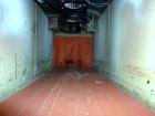 Used Pack-All Heat Tunnel, Carbon Steel. Approximately 4’ long tunnel with 15’’ high x 13’’ opening. 2’ Long cooling tunnel section, 8’ X 14’’ wide rubber belt conveyor. Mounted on (4) leveling feet.