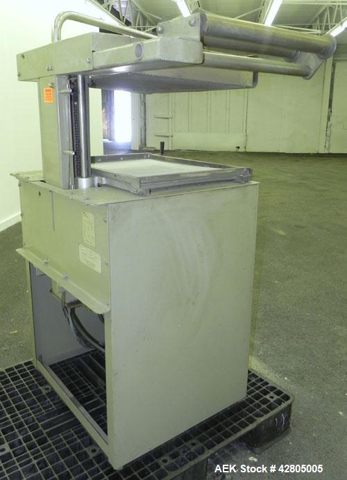 Used Ampak Shipmate II Model SF-1824A Vacuum Skin Packager. Has an 18” wide x 24” long platen size with an adjustable platen clearance of 6” to 18”. Film capacity 20” wide x 9” OD on 3” ID core. Plat...