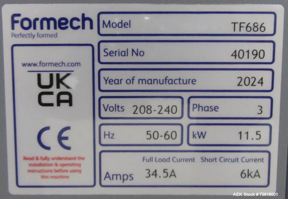 Used Formech TF686 Vacuum Forming Machine – 25.5" x 24.5" Forming Area