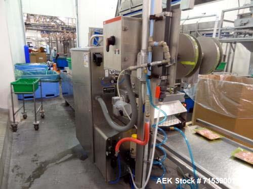 Used Multivac Darfresh Skin Packaging System, Model R175 CD. 220 volt, 3-phase, 60 Hz, 82 amp, 14.5 kW. 420mm bottom web  semi rigid. 250mm advance, 20" loading area, 14 ft. long overall. Film trim w...