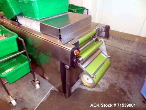 Used Multivac Darfresh Skin Packaging System, Model R175 CD. 220 volt, 3-phase, 60 Hz, 82 amp, 14.5 kW. 420mm bottom web  semi rigid. 250mm advance, 20" loading area, 14 ft. long overall. Film trim w...