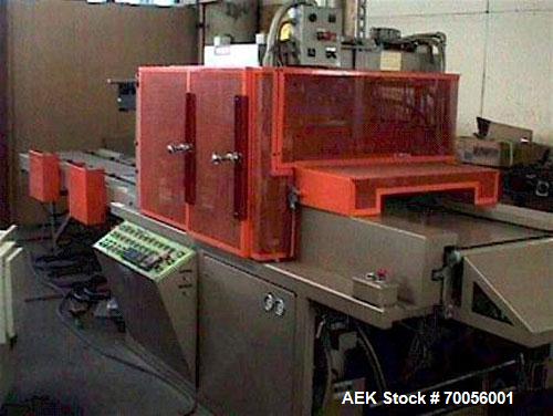 Used ZED Industries Automatic Skin and Trim Skin Packer, model 5911, 18" x 21". Features card infeed pusher with dual template option; automatic card transfer, skin packaging and hydraulic die cuttin...