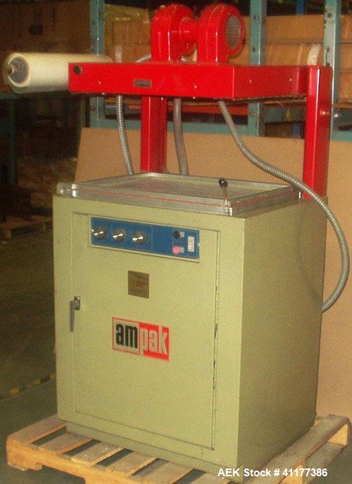 Used Ampak SA240 Automatic Heavy Duty Skin Packaging  Machine.Has  18" x 24" seal area. 20" max.film width.. Hot wire cut-off.3/60/208-230/460