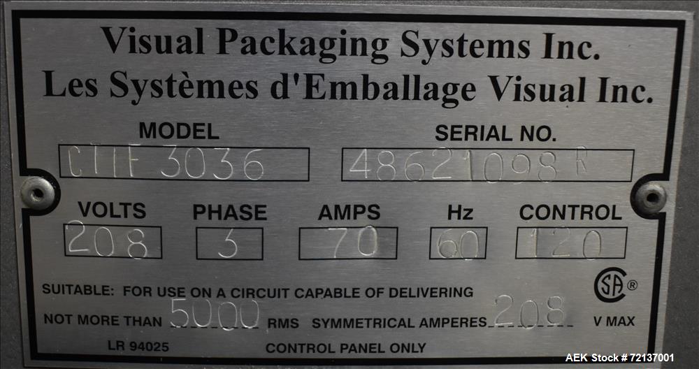 Used- Visual Packaging System CTIF 3036 Skin Packaging Machine.