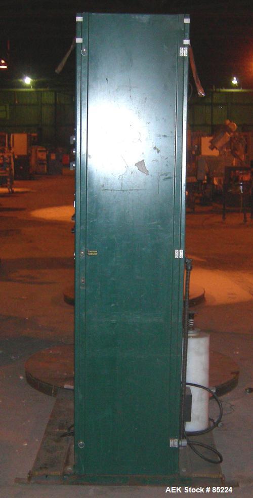 Used Infra Pak Sidewinder Platform Stretch Wrapper. Maximum load 3000 pounds. 5' diameter turntable, approximate 6' wrap height, average cycle time 2 minutes. Table driven by an approximate 1/2 hp ge...