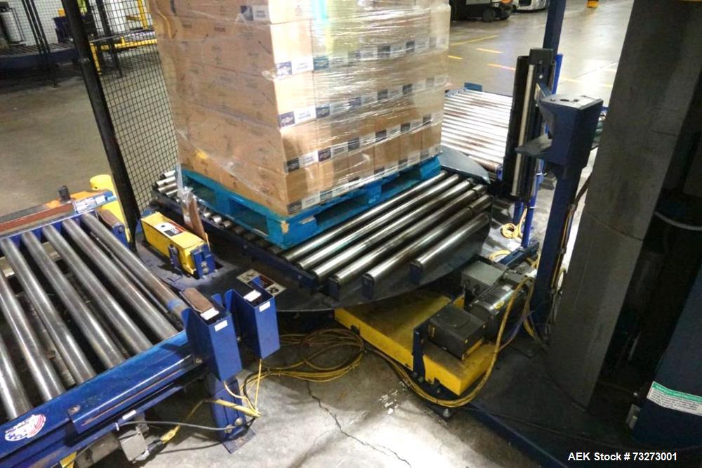Lantech Model Q-1000 Pallet Wrapper | 48"x48" Area | Auto Cut-Off | Food Grade