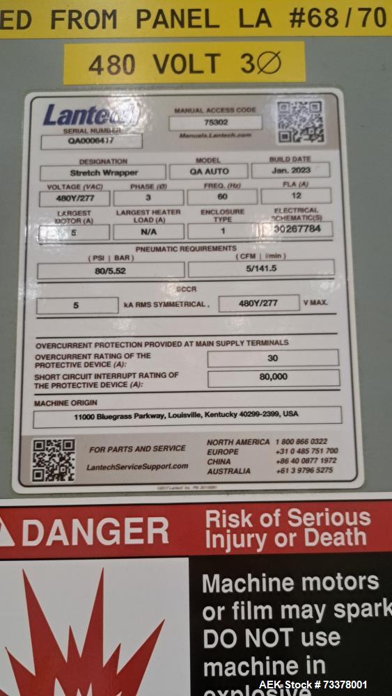 Used Lantech Q Series Industrial Automatic Stretch Wrapper – 60 Loads Per Hour