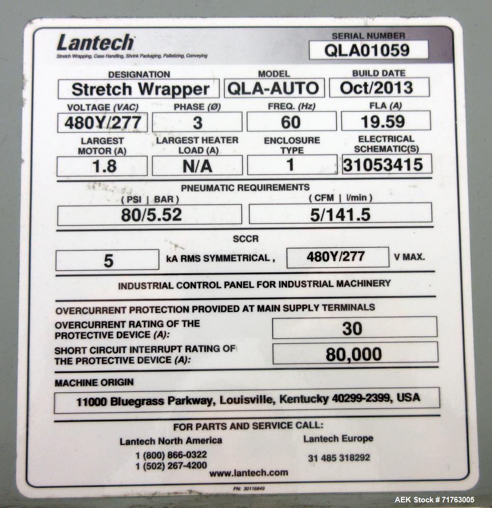 Used Lantech Model QLA-Auto Automatic Stretch Wrapper
