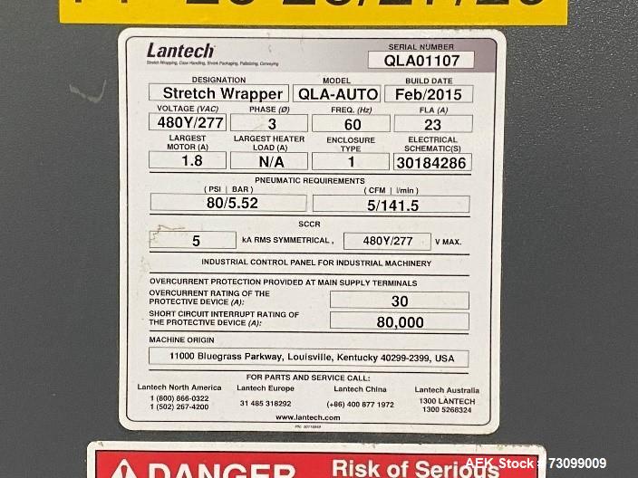 Used Lantech QLA-Auto Automatic Stretch Wrapper | 35–45 Loads/Hour | 4000 lb Cap