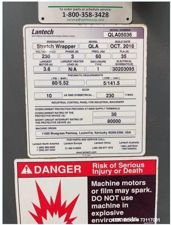 Lantech Automatic Stretch Wrapper, Model QLA.