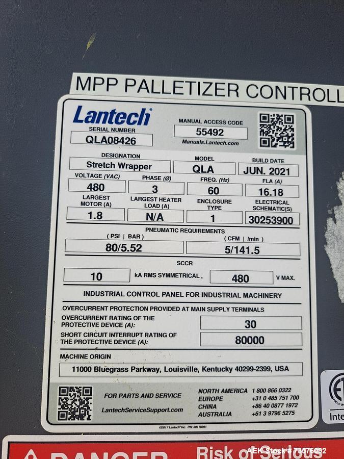 Industrial Pallet Wrapping System – Lantech QLA, Fully Automatic, Unused