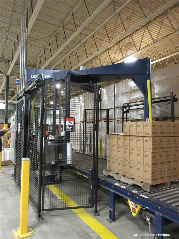 Used Lantech Model S-2500 Automatic Straddle Stretch Wrapper Line. Capable of speeds from 60 - 80 loads per hour (depending on application). Maximum load size: 58"L x 58"W x 80"H. Film delivery: 250%...