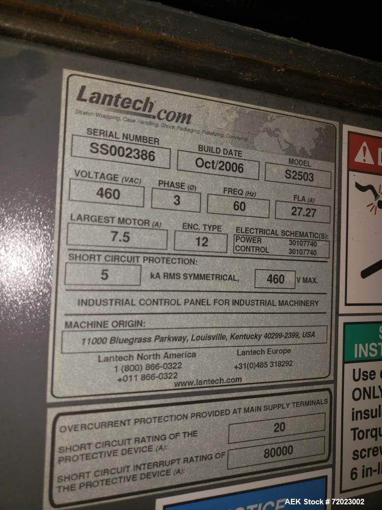 Used Lantech Automatic Stretch Wrapper. Model S2503