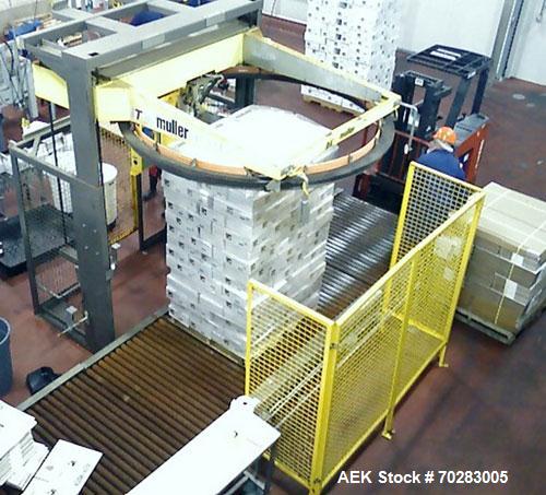 Used Muller 202 Octopus Automatic Stretch Wrapper. 480 V, 20 Amp, PSI