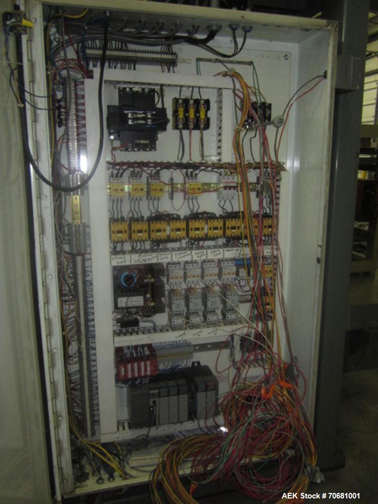 Used Orion FA44-267 Rotary Integrated stretchwrapper. Includes approx 24 feet driven Roller Pallet Conveyor and discharge. Allen Bradley SLC 5/04 Processor. Turntable RPM-0-16 RPM Variable Turntable ...