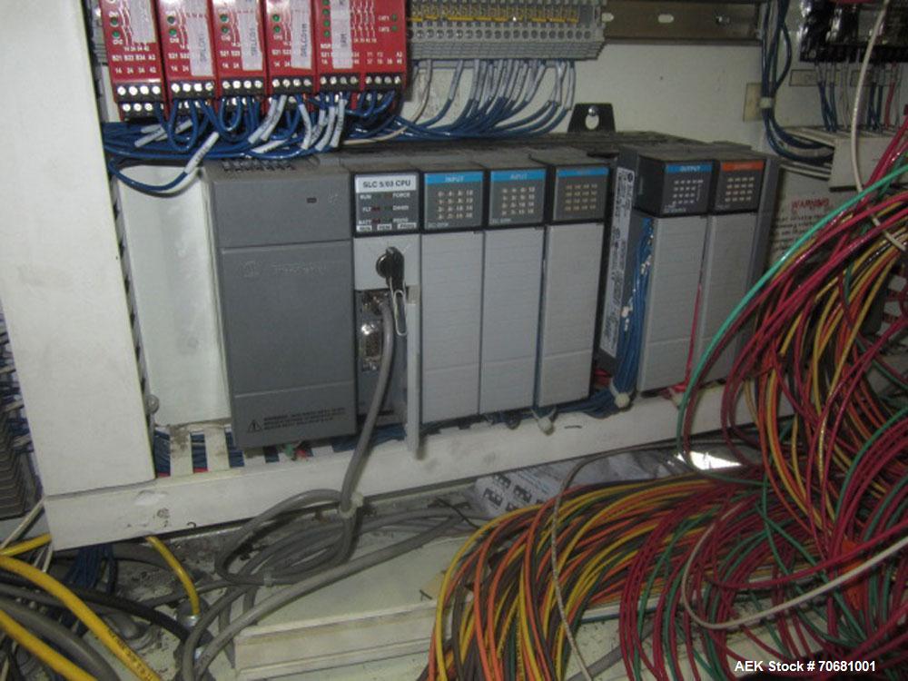 Used Orion FA44-267 Rotary Integrated stretchwrapper. Includes approx 24 feet driven Roller Pallet Conveyor and discharge. Allen Bradley SLC 5/04 Processor. Turntable RPM-0-16 RPM Variable Turntable ...