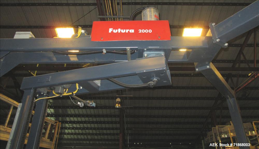 Used Wulftec Model WRT-150 Semi-automatic Rotary Arm (Orbital) Stretch Wrapper. Machine is capable of speeds up to 50 loads per hour. Has a maximum load size of 54" long x 54" wide x 80" high. Has va...