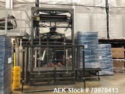 Used-Orion MA55 Orbital Pallet Stretch Wrapper. Full height pallet stretch wrapper previously used to wrap pallets of empty ...