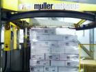 Used Muller 202 Octopus Automatic Stretch Wrapper. 480 V, 20 Amp, PSI 80, Cycle 60, KVA 9.6.