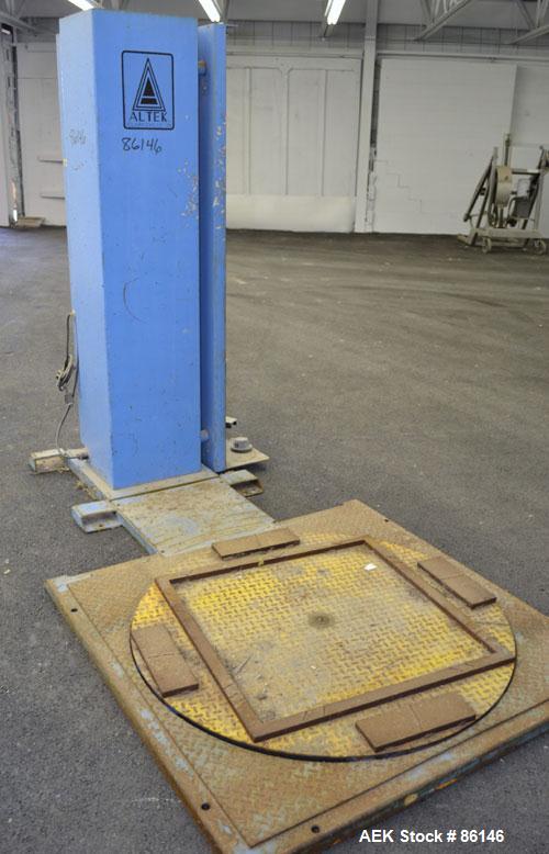 Used Altek Pallet Stretch Wrapper. 46" Diameter motorized turntable. Driven by a 1 HP, 1/60/115/230 Volt, 1725 RPM gearmotor, ratio 60:1.