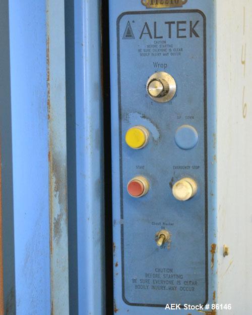 Used Altek Pallet Stretch Wrapper. 46" Diameter motorized turntable. Driven by a 1 HP, 1/60/115/230 Volt, 1725 RPM gearmotor, ratio 60:1.