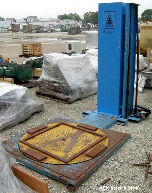 Used Altek Pallet Stretch Wrapper. 46" Diameter motorized turntable. Driven by a 1 HP, 1/60/115/230 Volt, 1725 RPM gearmotor, ratio 60:1.