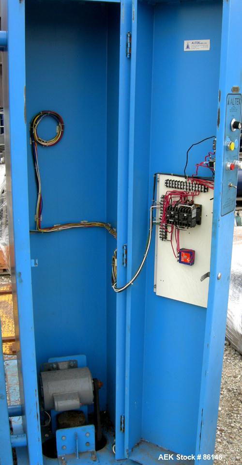 Used Altek Pallet Stretch Wrapper. 46" Diameter motorized turntable. Driven by a 1 HP, 1/60/115/230 Volt, 1725 RPM gearmotor, ratio 60:1.