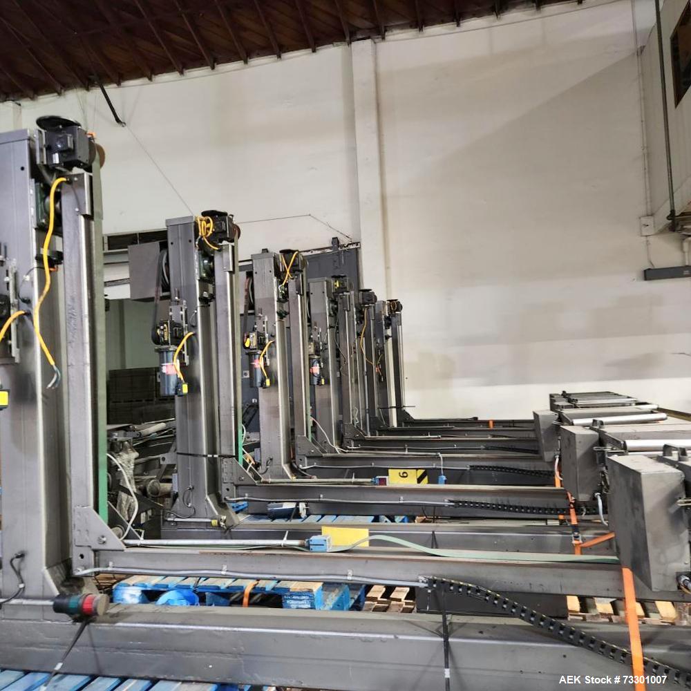 Used Industrial Stretch Wrapper – Cousins 4100-35-FA with Pre-Stretch Carriage – High-Efficiency Pallet Wrapping
