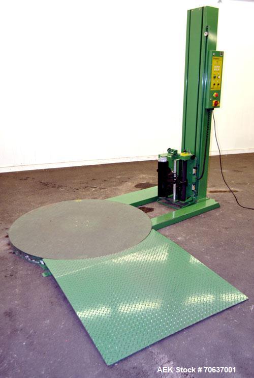 Used Highlight Industries Predator SS Semi-Automatic Turntable Stretch Wrapper, Carbon Steel. Film stretch infinite/ manual adjustment, 59” diameter turntable, speed adjustable to 10 rpm, wrap height...