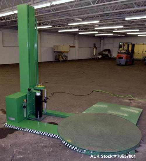 Used Highlight Industries Predator SS Semi-Automatic Turntable Stretch Wrapper, Carbon Steel. Film stretch infinite/ manual adjustment, 59” diameter turntable, speed adjustable to 10 rpm, wrap height...
