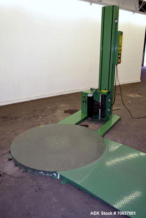 Used Highlight Industries Predator SS Semi-Automatic Turntable Stretch Wrapper, Carbon Steel. Film stretch infinite/ manual adjustment, 59” diameter turntable, speed adjustable to 10 rpm, wrap height...