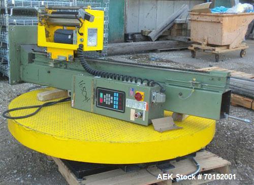 Used ITW Mima Semi-Automatic Spiral Web Stretch Wrapper, model FE-HP, carbon steel. Up to 30 loads per hour. 72" diameter turntable, output 10 rpm. Motorized film elevator. Wrap height minimum 1/2", ...