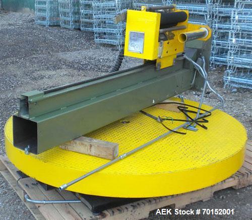 Used ITW Mima Semi-Automatic Spiral Web Stretch Wrapper, model FE-HP, carbon steel. Up to 30 loads per hour. 72" diameter turntable, output 10 rpm. Motorized film elevator. Wrap height minimum 1/2", ...