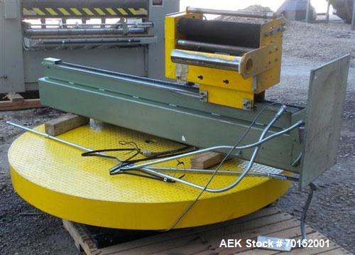 Used ITW Mima Semi-Automatic Spiral Web Stretch Wrapper, model FE-HP, carbon steel. Up to 30 loads per hour. 72" diameter turntable, output 10 rpm. Motorized film elevator. Wrap height minimum 1/2", ...