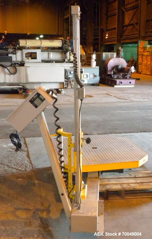 Used ITW Mima Little Giant Series Spiral Web Stretch Wrapper, Model LG-20, Carbon Steel. Up to 25 loads per hour. 48" x 48", 1/2 hp DC motorized turntable, output 8 rpm. 1/8 hp DC film elevator motor...
