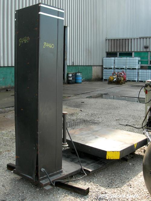 Used Infra-Pak Platform Stretch Wrapper, Model HKHP. Maximum load size 50" wide x 50" long x 80" tall, 4000 pounds. Average cycle time 2 minutes. Table driven by an approximate 1/2 HP gearmotor.