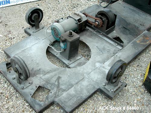 Used Infra-Pak Platform Stretch Wrapper, Model HKHP. Maximum load size 50" wide x 50" long x 80" tall, 4000 pounds. Average cycle time 2 minutes. Table driven by an approximate 1/2 HP gearmotor.