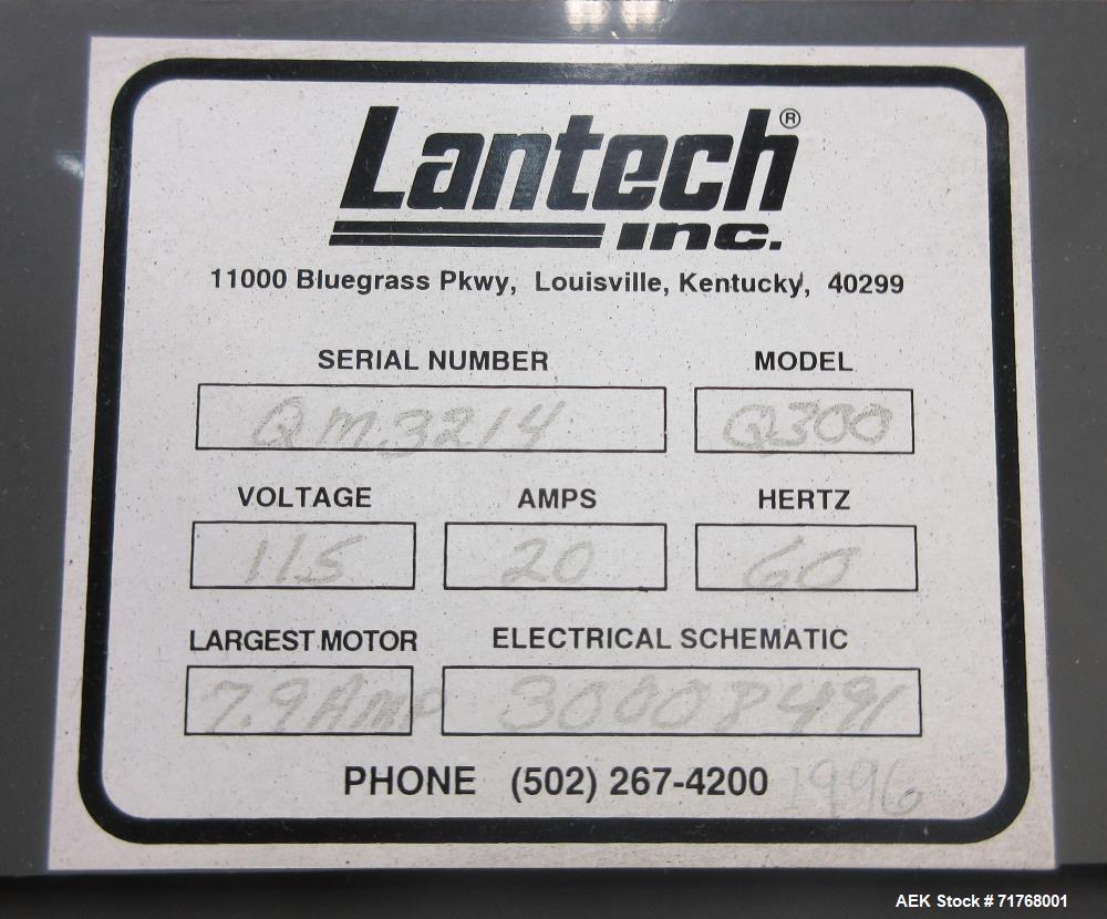 Used- Lantech Q300 Semi-Automatic Pallet Stretch Wrap Machine